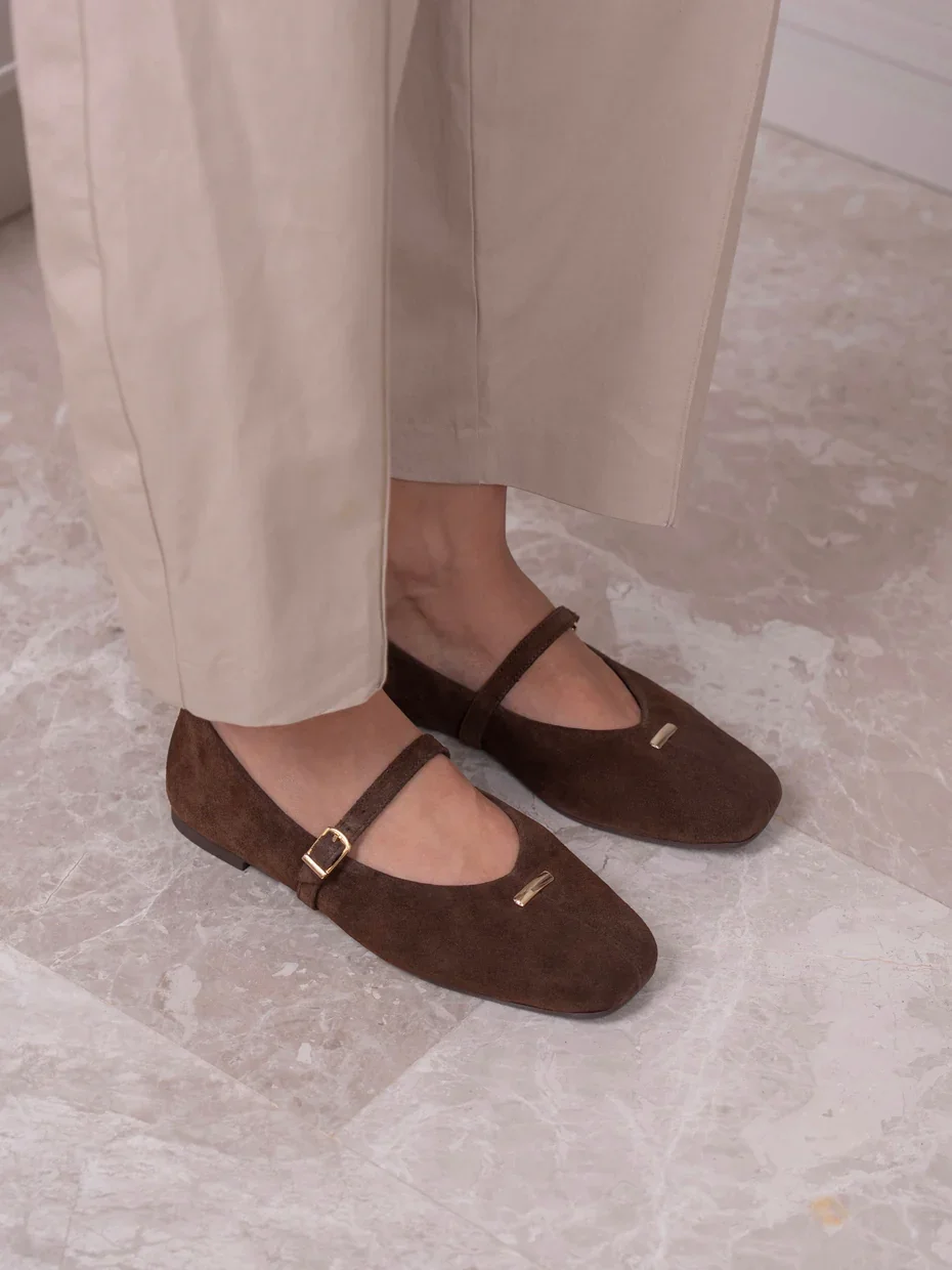 Ballerines Mary Jane En Cuir   - Image 1 of 4