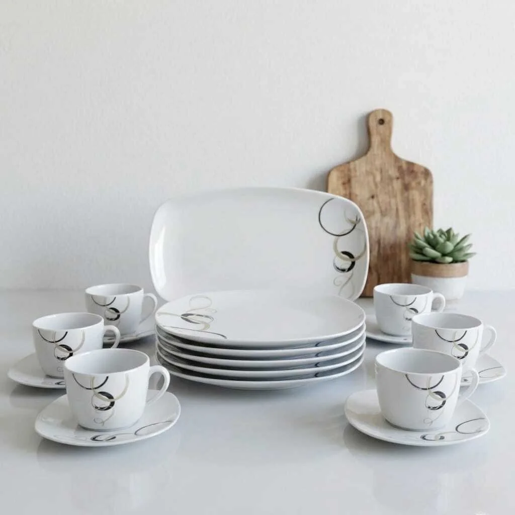 Service De Table - 19 Pièces - Motifs Colorés - Compatible Lave-vaisselle - Image 1 of 4
