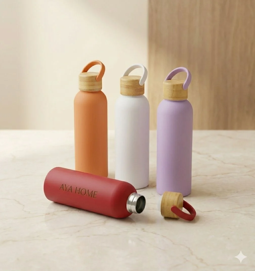 Gourde Isotherme Inox – Bouchon Bambou Naturel, Sport & Voyage - Multi-couleurs - Image 1 of 2