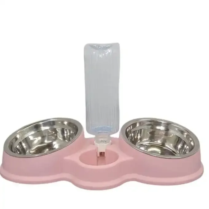 Gamelle 3 En 1 Avec Fontaine À Eau, Mangeoirs En Acier Inoxydable Et Abreuvoirs - Image 1 of 4