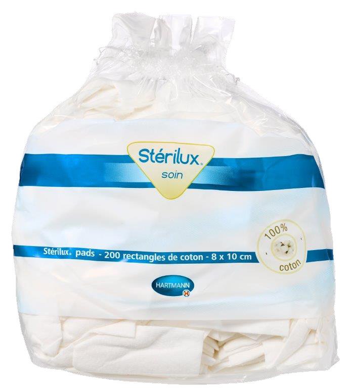 Sterilux Coton Pads Rectangles De Coton 8*10cm X200u - Image 1 of 1