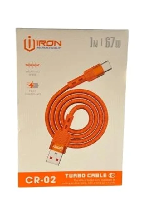 Câble Cr-02 Turbo 67w | Usb Vers Lightning | 1m Nylon Tressé Ultra-résistant - Image 1 of 1