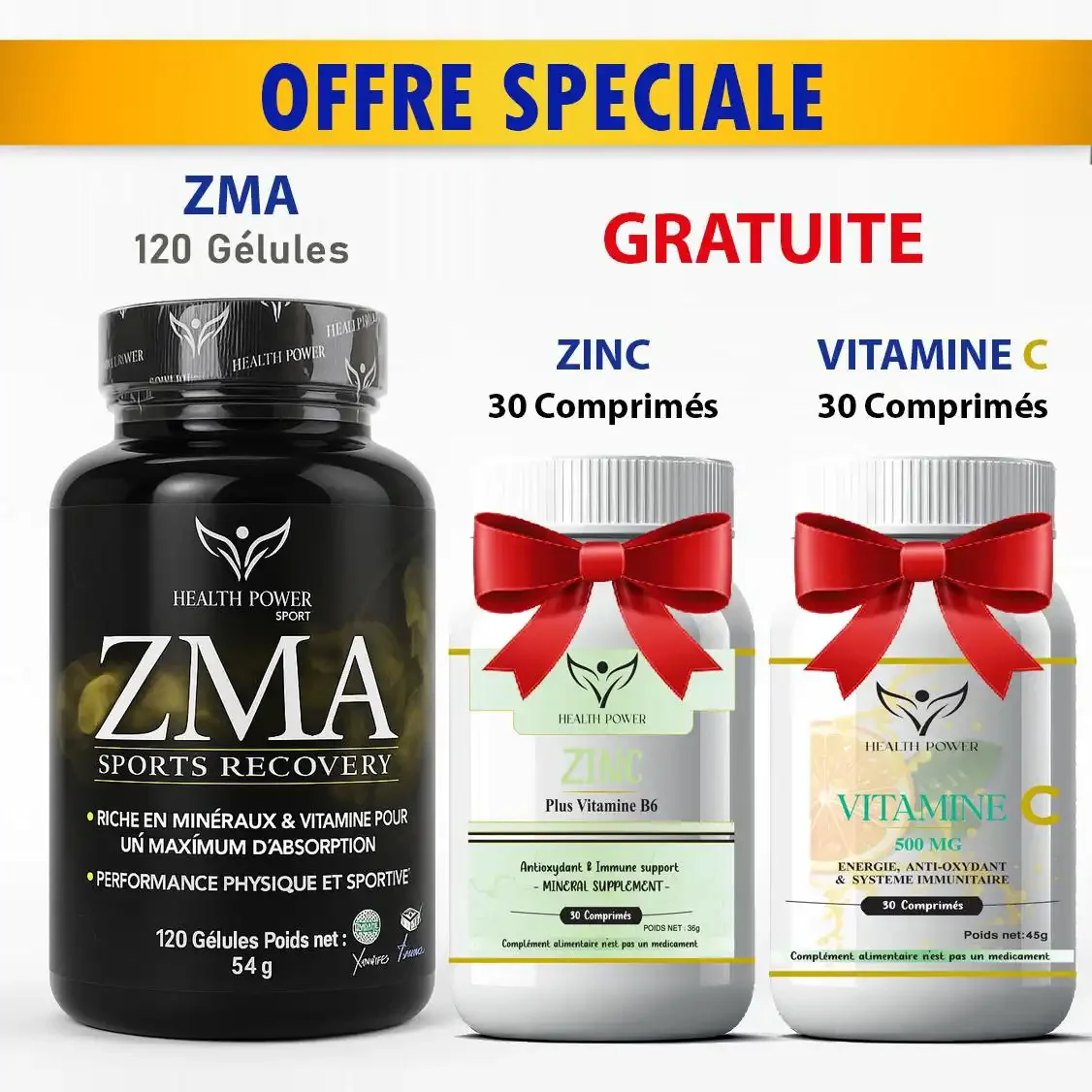 Pack : Zma Sports Recovery = Zinc + Vitamine C - Image 1 of 4