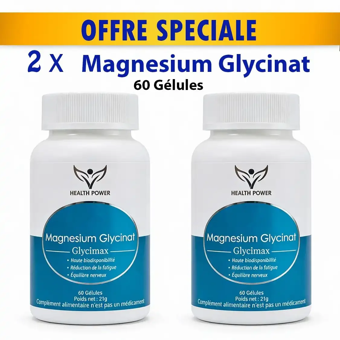 Pack 2 X Boites De Magnésium Glycinate - Glycimax - 60 Gélules 375 Mg - Image 1 of 3