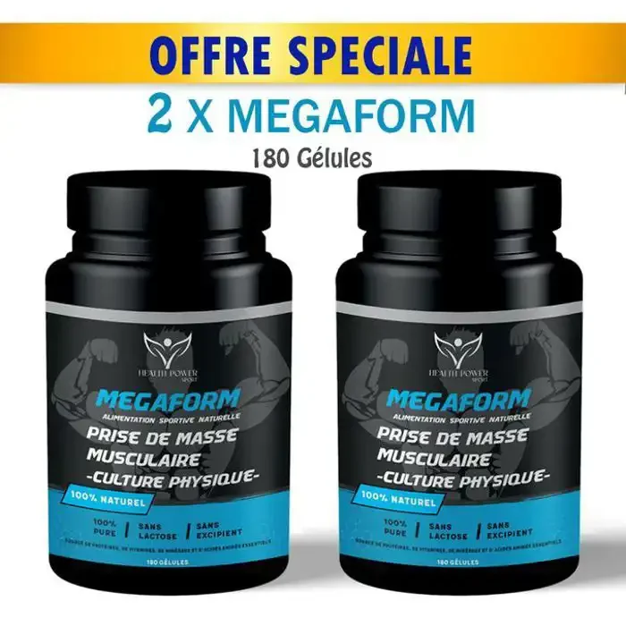 Pack 2 X Boites De Megaform - Prise De Masse Musculaire - 180 Gelules - Image 1 of 4