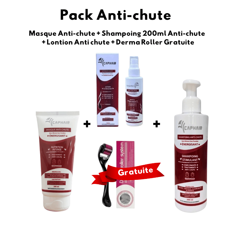 Masque Anti-chute + Shampoing 200ml Anti-chute + Lontion Anti Chute + Derma Roller Gratuite - Image 1 of 1