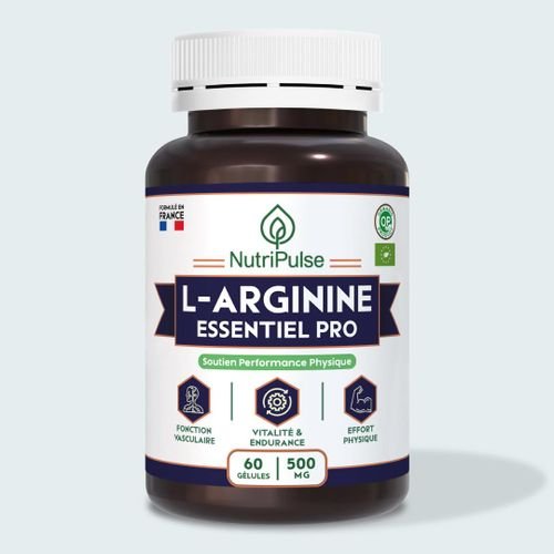 L-arginine 500 Mg – Fonction Vasculaire - Vitalité & Endurance - Soutien Performance Physique – 60 Gélules - Image 1 of 1