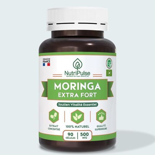 Moringa Extra Fort 500mg Soutien Vitalité & Superfood Riche En Vitamines & Protéines 90 Gélules - Image 1 of 1