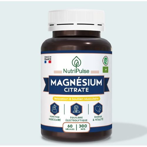 Magnésium Citrate 300 Mg – Confort Musculaire - Énergie Durable & Minéraux Équilibrés – 60 Gélules - Image 1 of 1