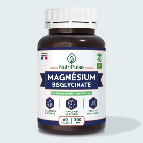 Magnésium Bisglycinate 300 Mg – Relaxation - Fonction Nerveuse & Musculaire – 60 Gélules - Image 1 of 1