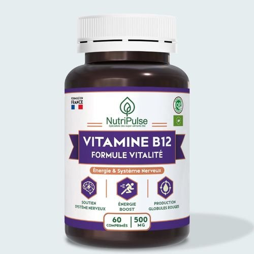Vitamine B12 500mg Formule Vitalité - Énergie & Système Nerveux 60 Comprimés - Image 1 of 1