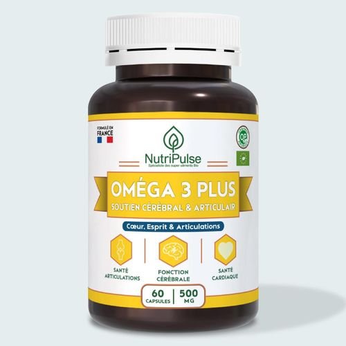 Oméga 3 Plus 500mg Santé Cérébrale - Cardiaque & Articulaire 60 Capsules - Image 1 of 1