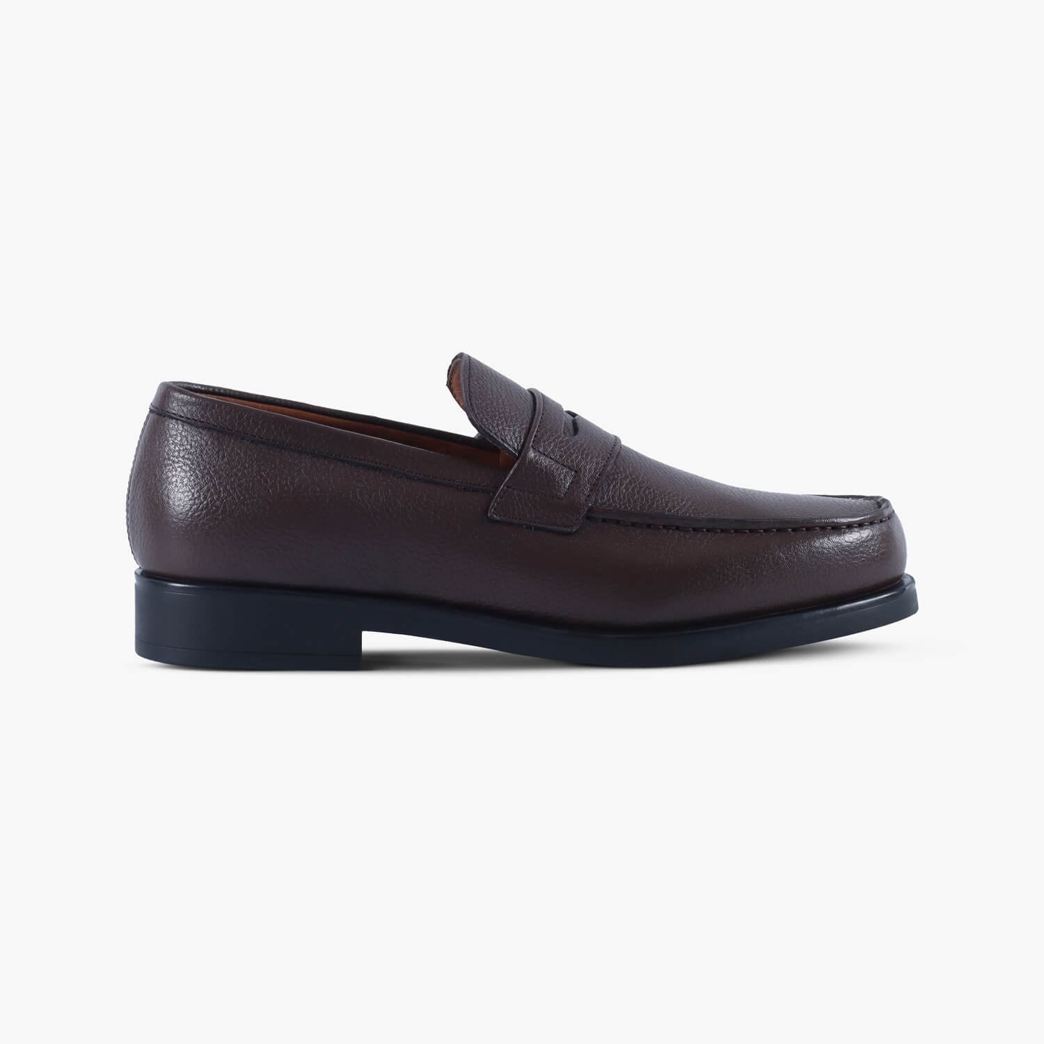 Mens Brown Grain Leather Loafers - Image 1 of 1