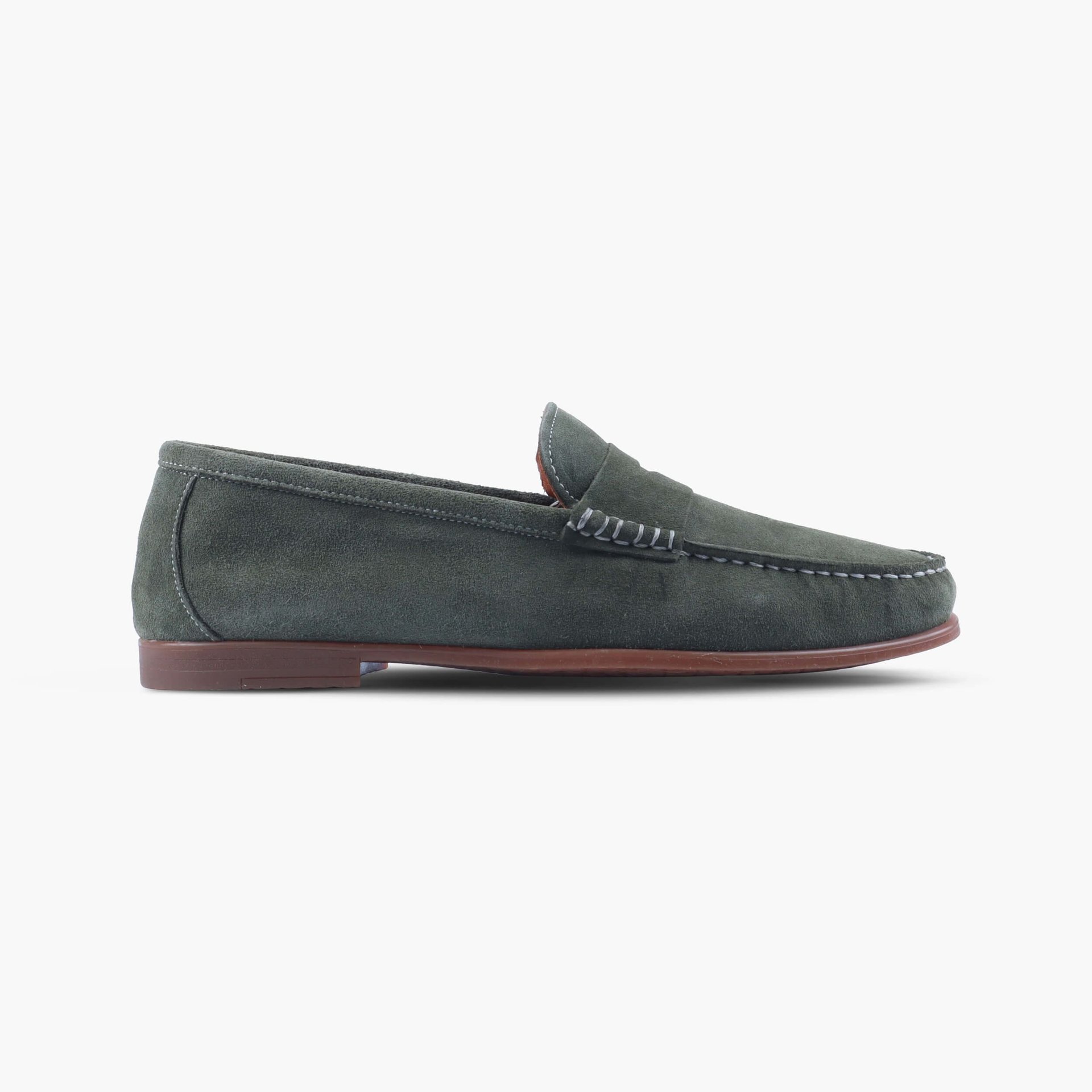 Mens Green Suede Leather Moccasins - Image 1 of 1
