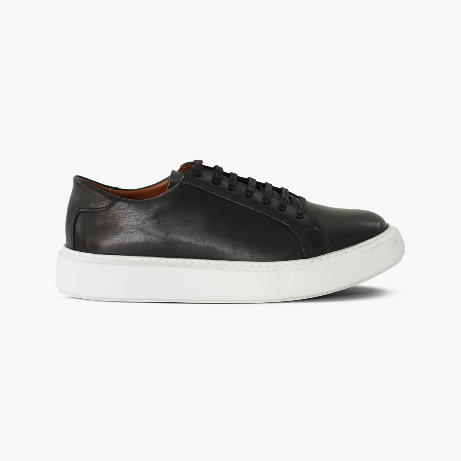 Mens Black Leather Sneakers - Image 1 of 1