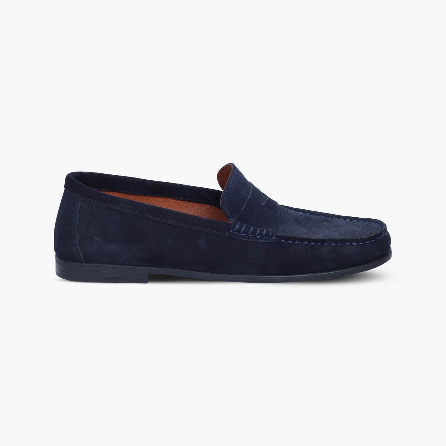 Mens Dark Blue Suede Leather Moccasins - Image 1 of 1