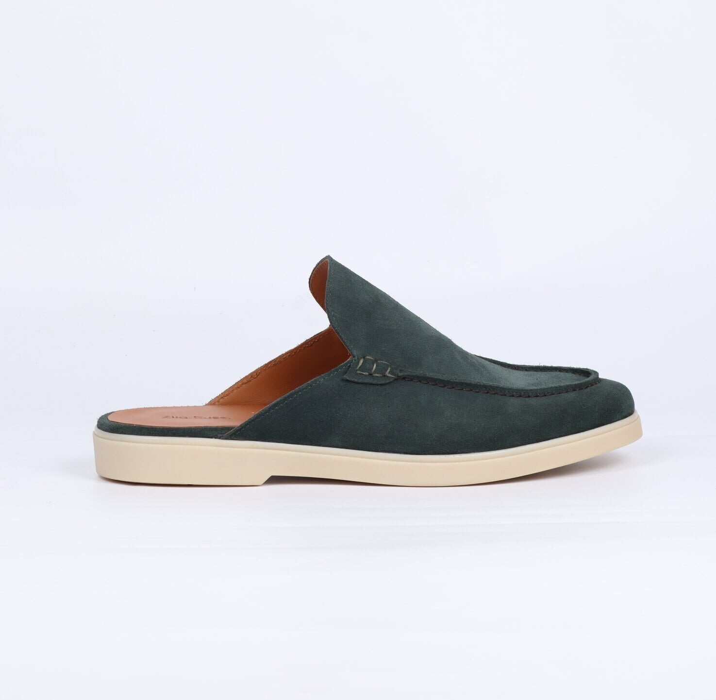 Mens Dark Green Suede Leather Loafers - Image 1 of 1