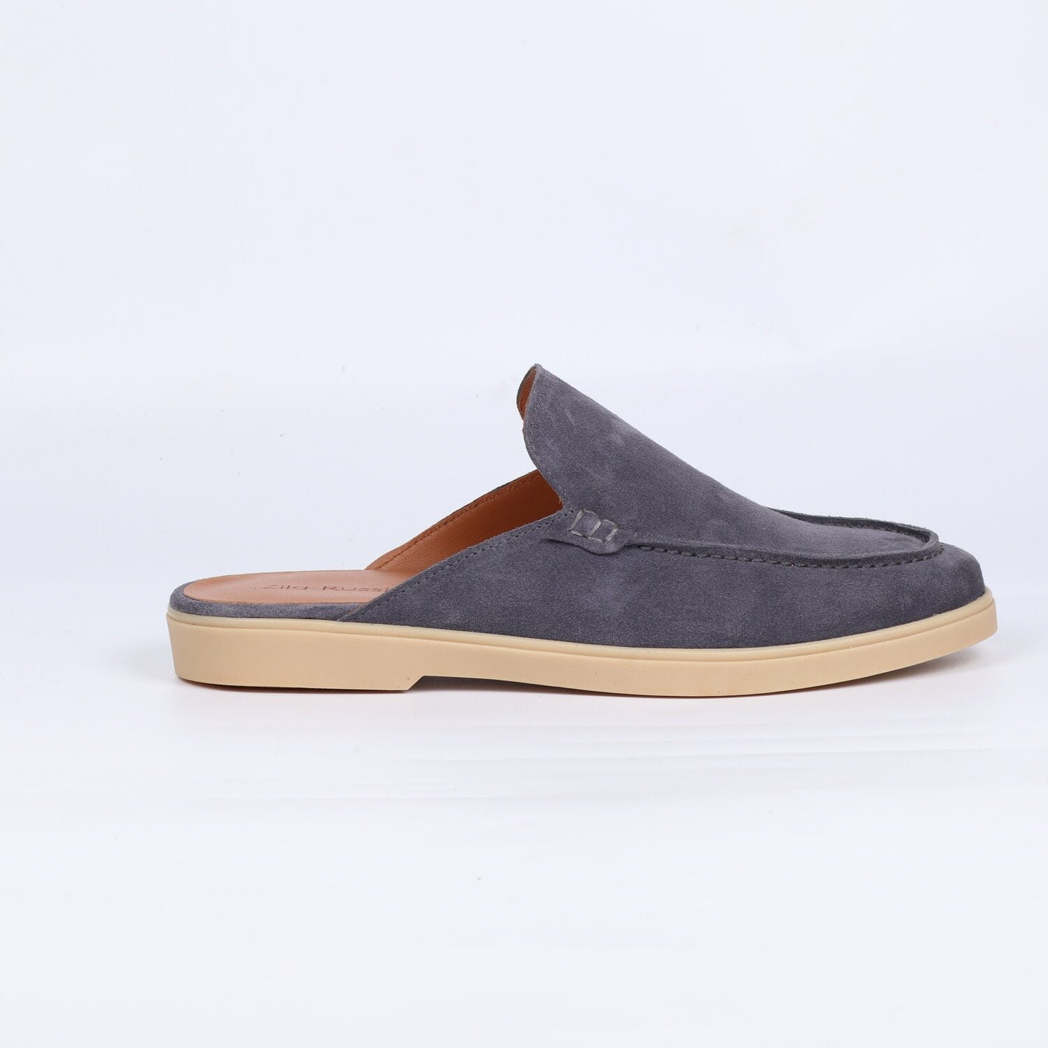 Mens Blue-grey Suede Leather Loafers - Image 1 of 1