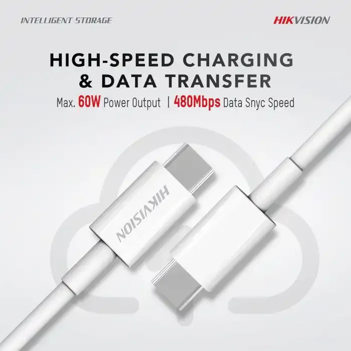 Câble Hikvision Usb-c Est Un Câble Type-c Vers Type-c - Blanc - Image 1 of 4