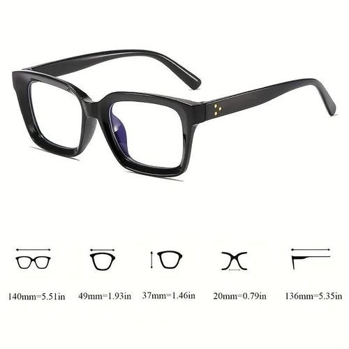 Lunettes Noires Polygonales Pour Femmes, Simples Et Élégantes, Avec Un Style Tempérament, Tendance Et À La Mode - Image 1 of 3