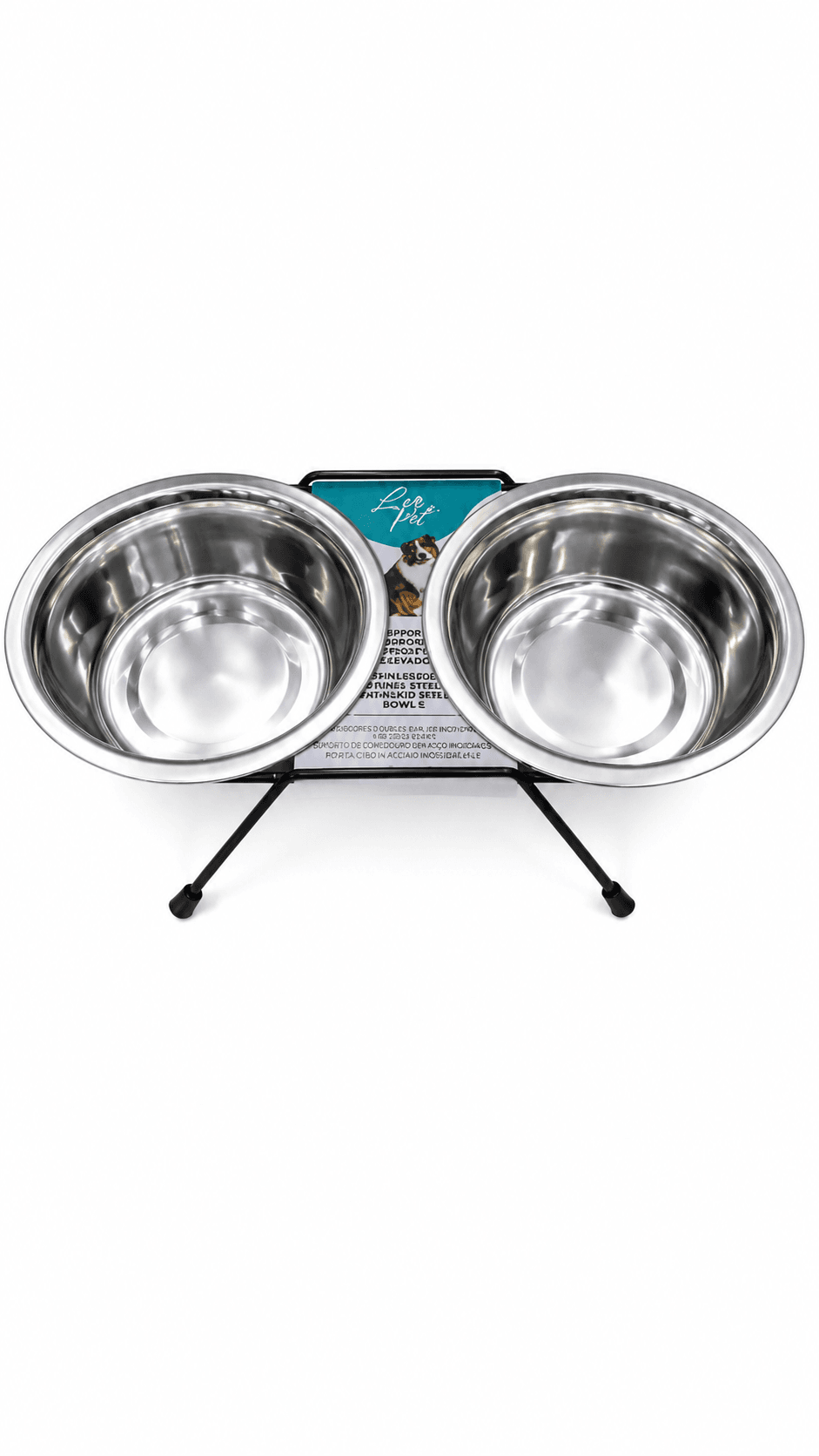 Leo Pet Double Gamelle Surélevée En Inox Pour Animaux - Image 1 of 2