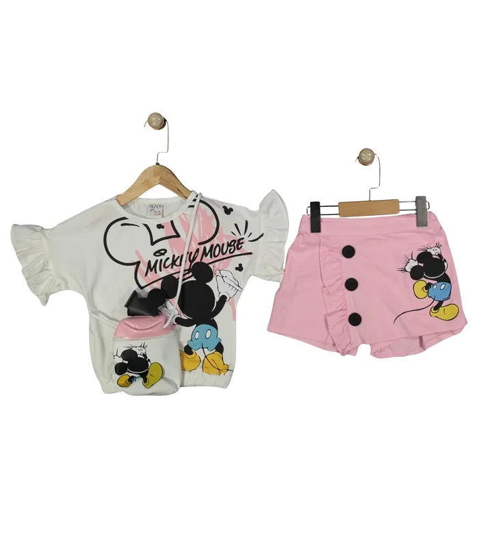 Ensemble 3 Pièces Fille – T-shirt, Short Et Petit Sac - Image 1 of 1