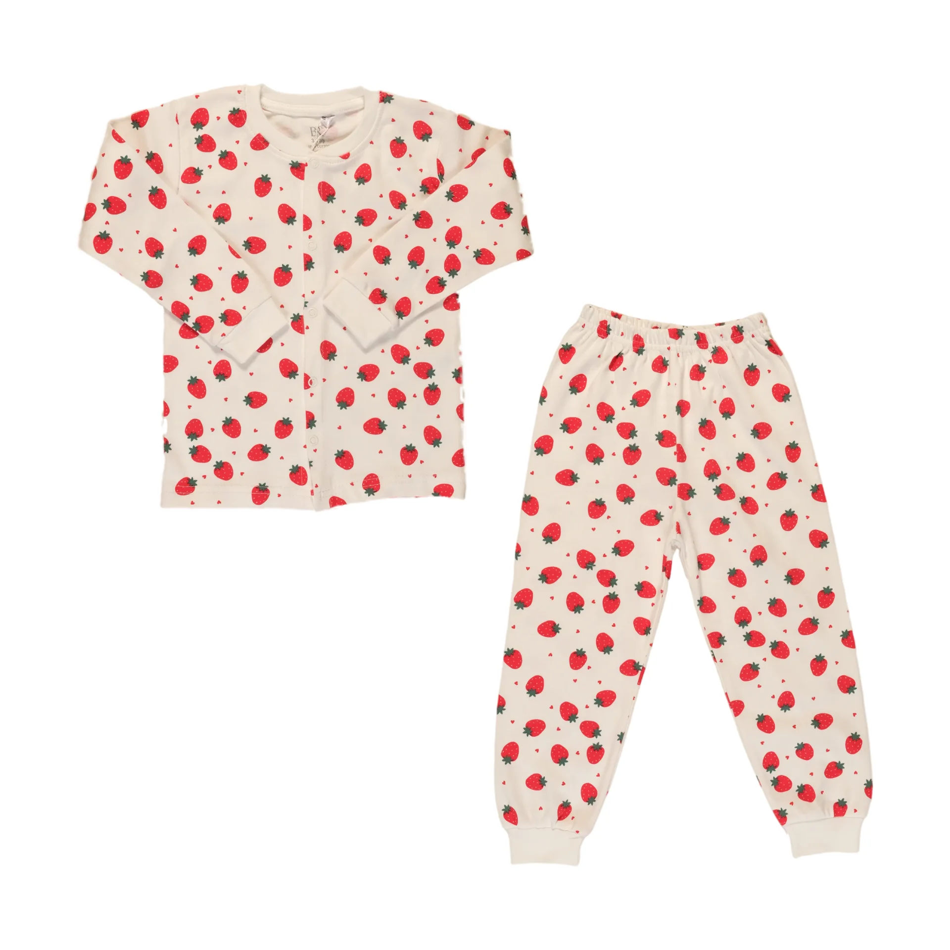 Pyjama Interlock Boutonné Fraise - Image 1 of 6