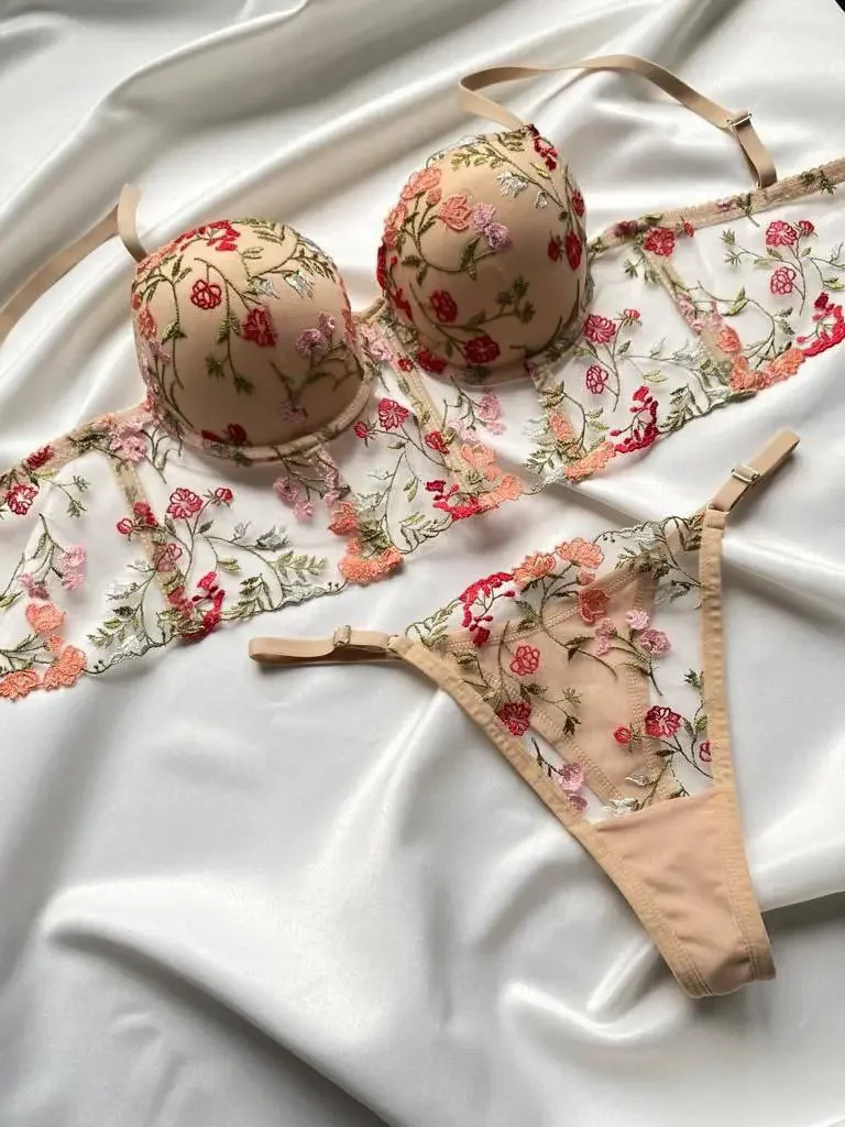 Bustier Brodé Whisky Café - Ensemble De Lingerie Sophistiqué - Image 1 of 4