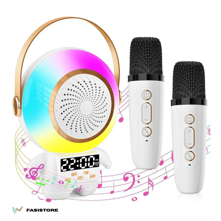 Haut-parleur Karaoké Bluetooth Avec Double Micro Et Lumières Led - Image 1 of 1