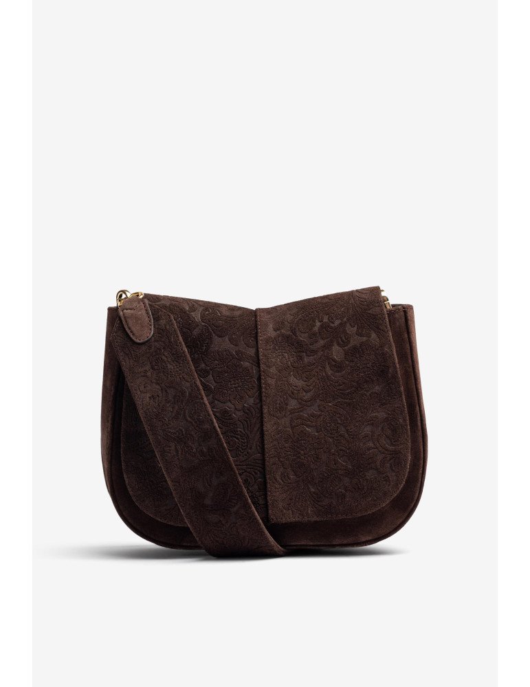 Sac De Taille Moyenne En Daim Gravé - Image 1 of 4