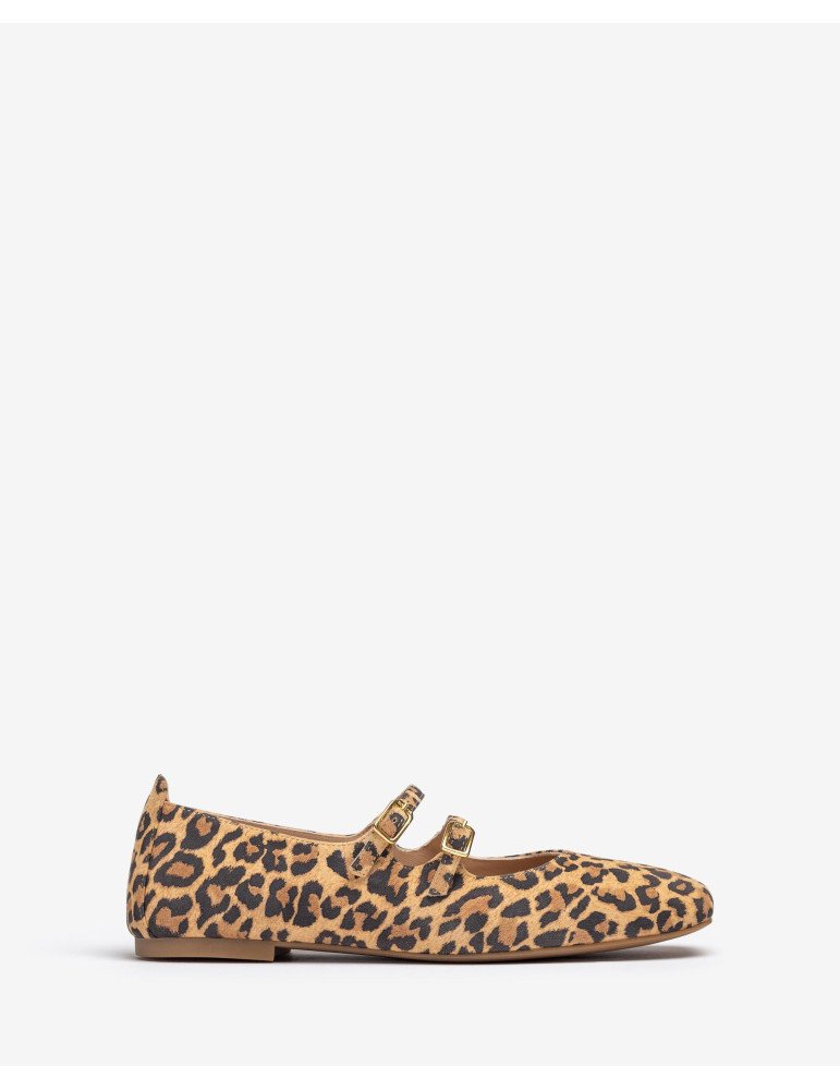 Ballerines Avec Double Boucles En Cuir Imprimé Leopard - Image 1 of 4