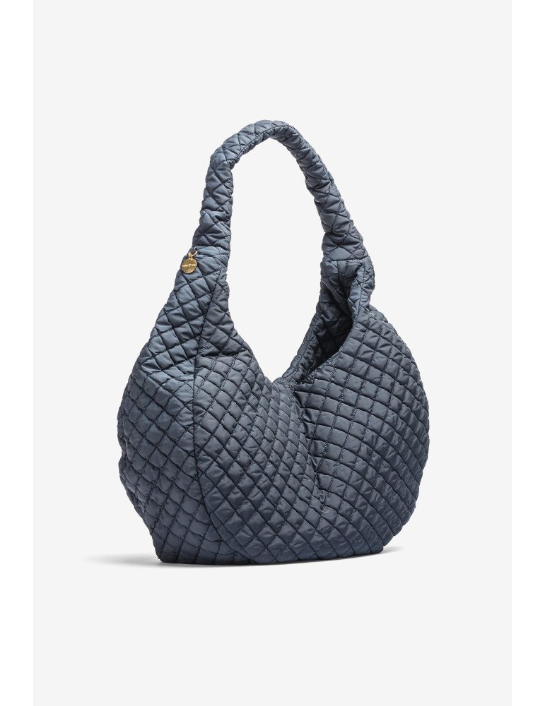 Grand Sac À Bandoulière En Tissu Matelassé-bleu - Image 1 of 4