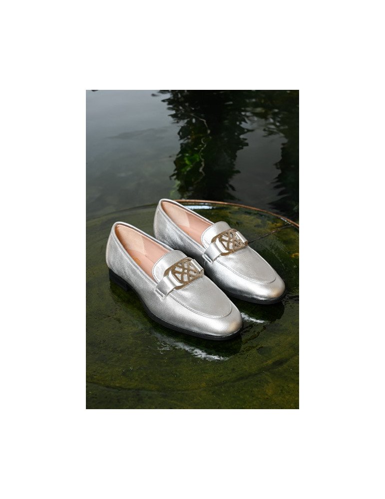 Mocassins Avec Logo Et Cuir Metallisé - Image 1 of 2