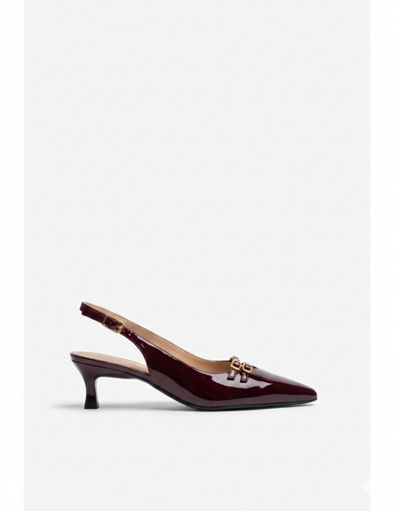 Escarpins À Talon Fin Et Pointe Fine En Cuir Vernis - Image 1 of 2