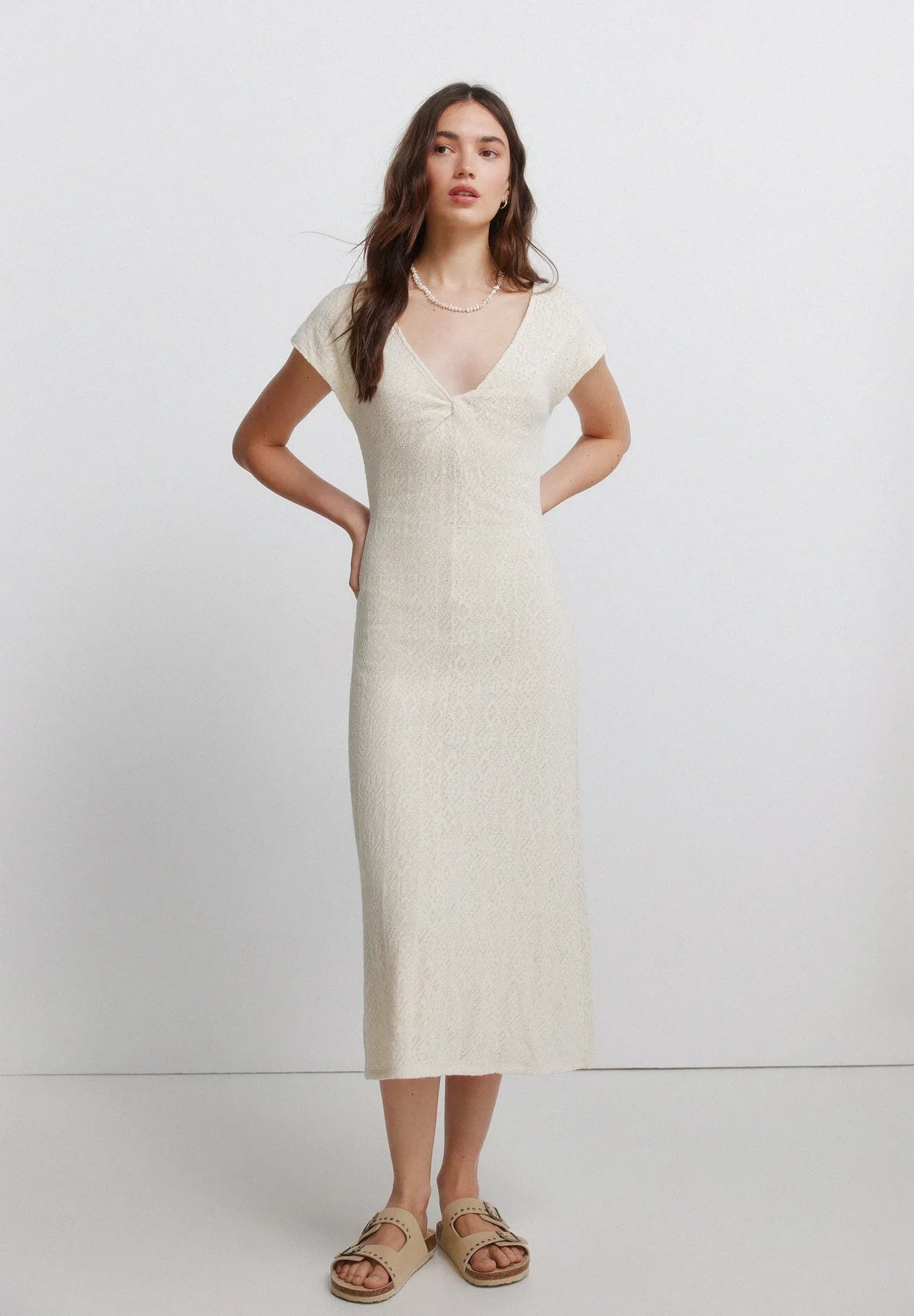 Robe Midi Crochet Col V Sandra - Image 1 of 2