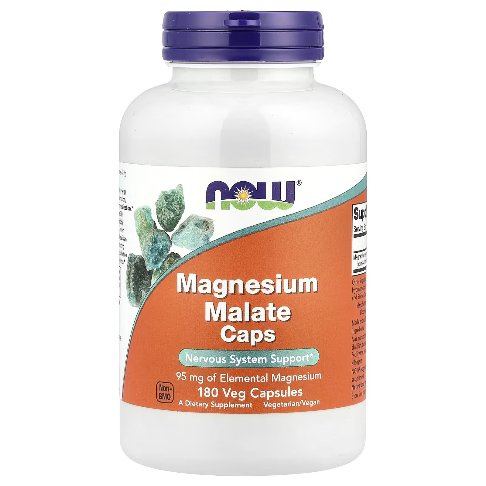 Magnesium Malate Caps, 95 Mg, 180 Veg Capsules - Image 1 of 2