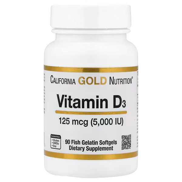 Vitamin D3, 125 Mcg (5,000 Iu), 90 Fish Gelatin Softgels - Image 1 of 2