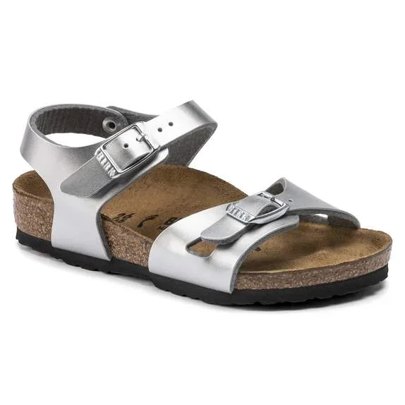 Rio Kids Birko-flor Electric Metallic Silver Narrow - Image 1 of 1