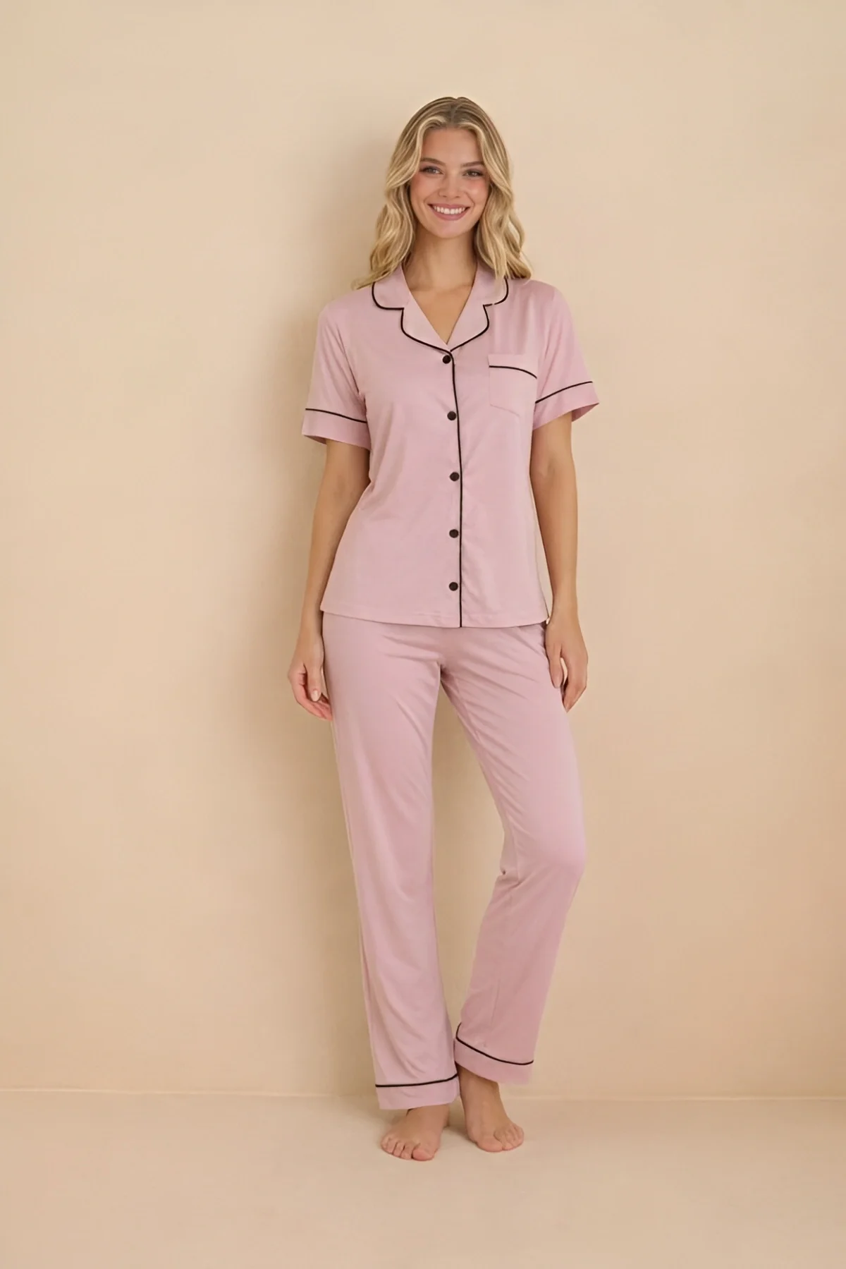 Ensemble De Pyjama 2 Pièces En Viscose - Image 1 of 4