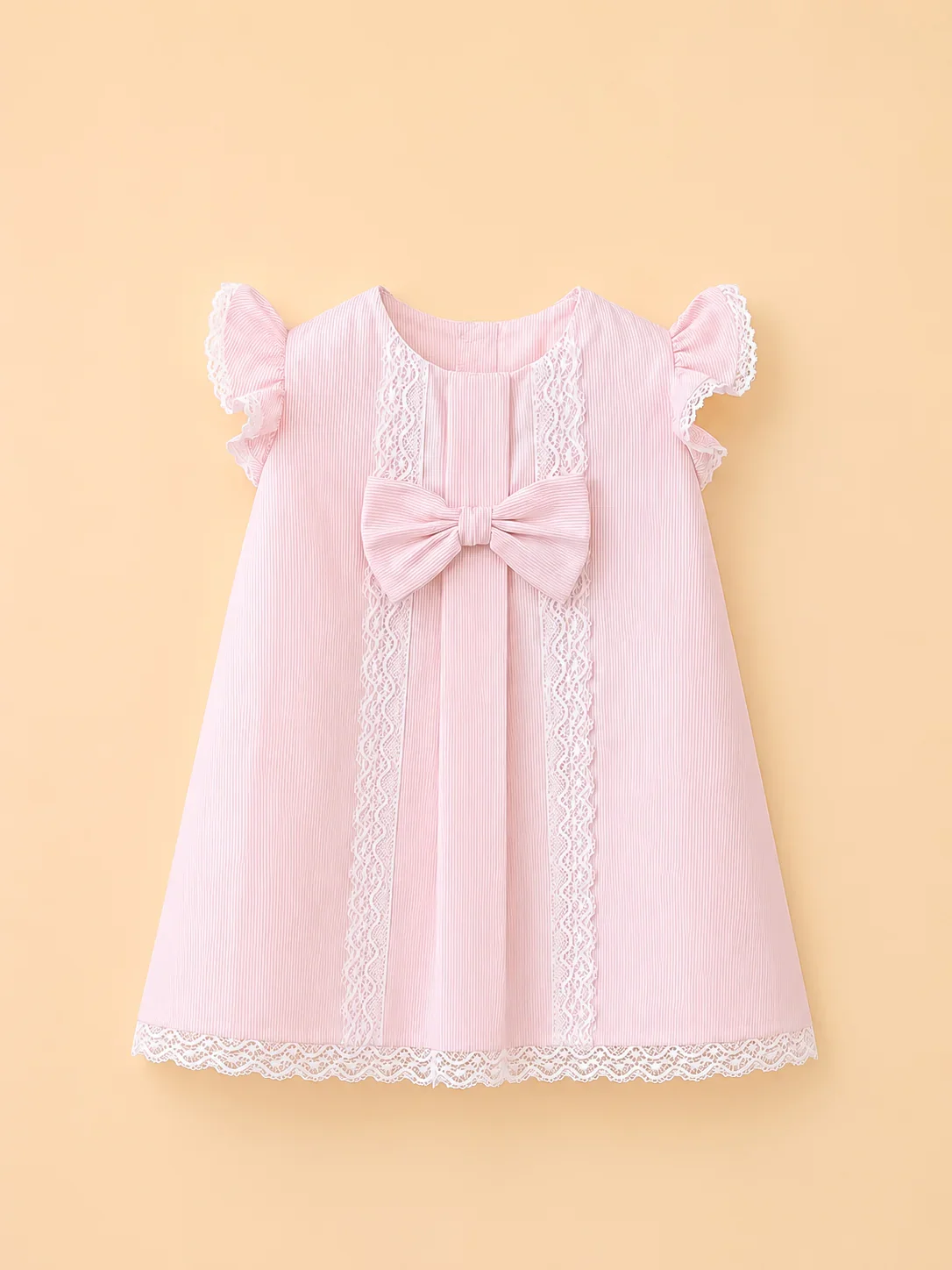 Robe Bébé Élégante À Dentelle Et Nœud - Image 1 of 2