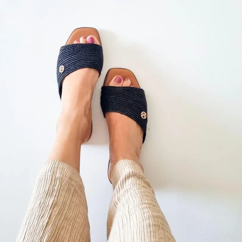 Eve Raffia Sandlas  - Image 1 of 3