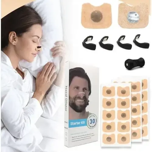 Kit De Démarrage De Bandes Nasales Pour Réduire Le Ronflement Et Solution Nasale Sans Dange - Image 1 of 4