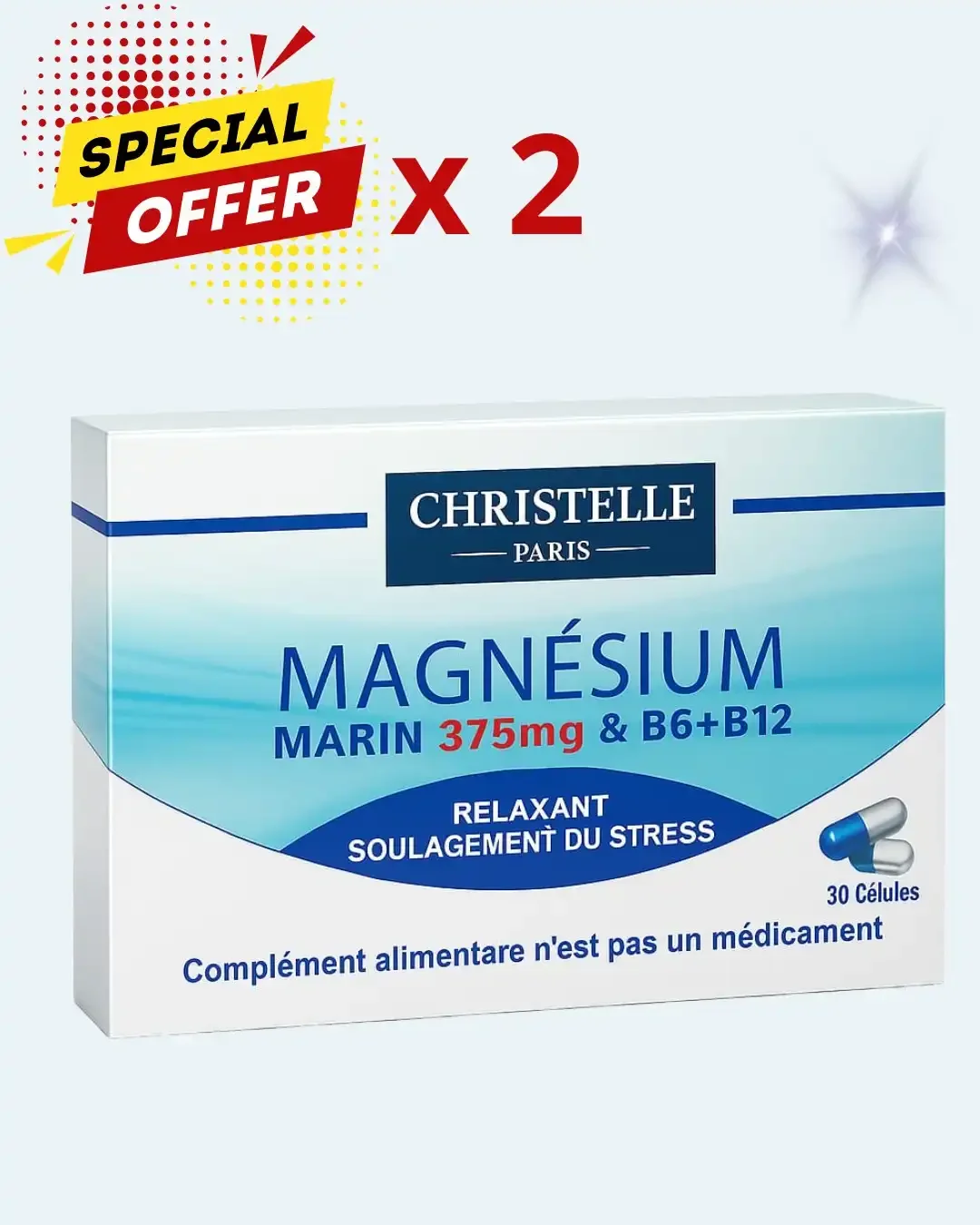 Magnésium Pack 2 Boites, Relaxation, Soutien Sommeil & Équilibre, Stress Fatigue - Image 1 of 4