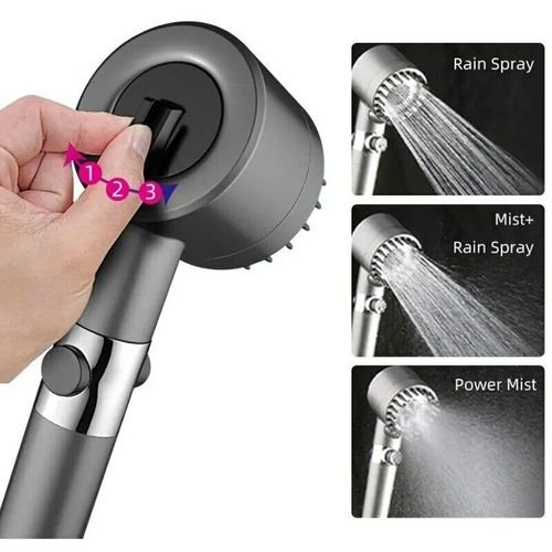Pommeau De Douche Haute Pression À 3 Modes Avec Brosse De Massage - Image 1 of 3