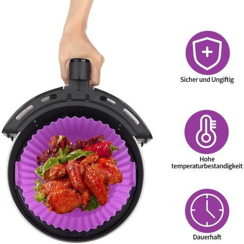 Lot De 2 Moule De Cuisson En Gel De Silicone De Qualité Alimentaire Pour Air Fryer - Image 1 of 1