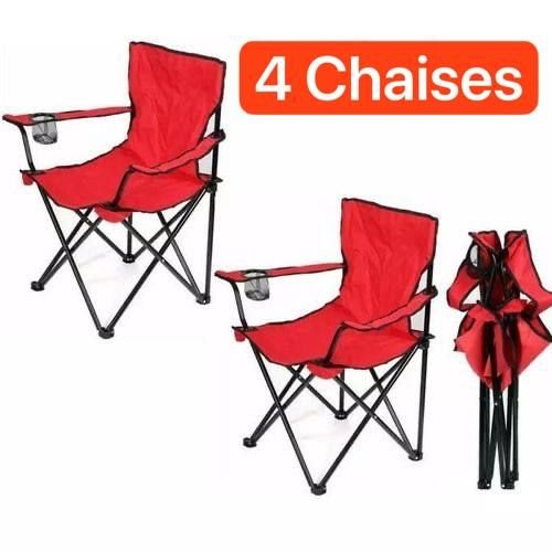 Pack De 4 Chaises De Camping Et Plage Fauteuil Avec Porte Gobelet - Image 1 of 3