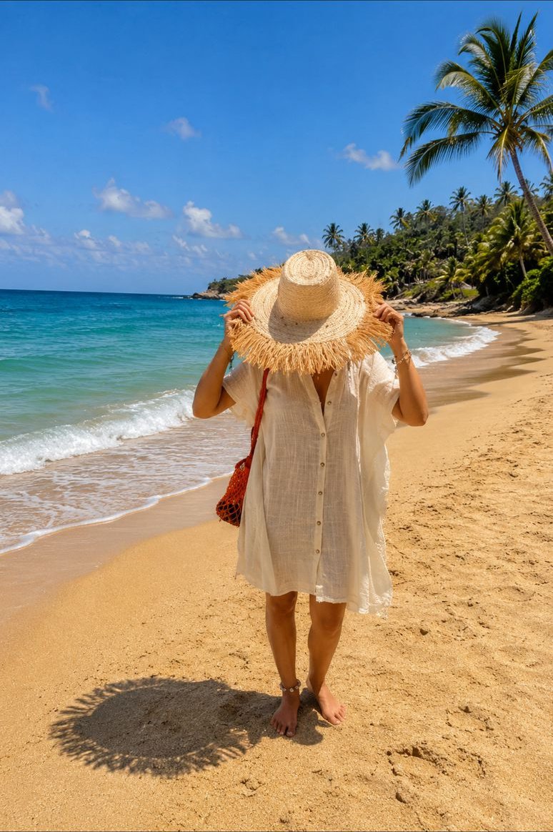 Robe Chemise De Plage Courte En Lin - Image 1 of 1