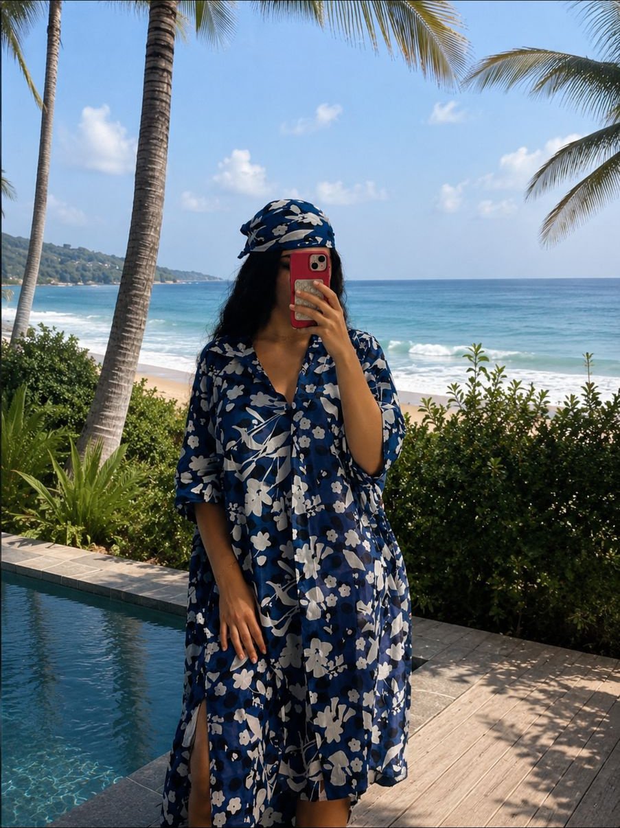 Robe Chemise de Plage Maxi à Imprimé Floral - Image 1 of 1