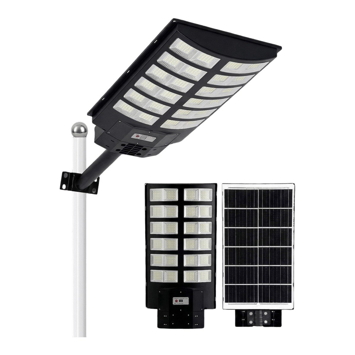 Lampadaire solaire LED en plastique ABS et verre 600W — Noir - Image 1 of 1
