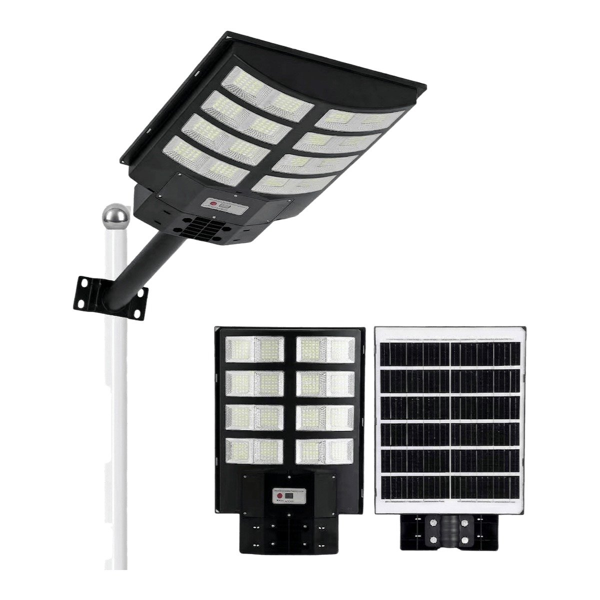 Lampadaire solaire LED en plastique ABS et verre 400W — Noir - Image 1 of 1